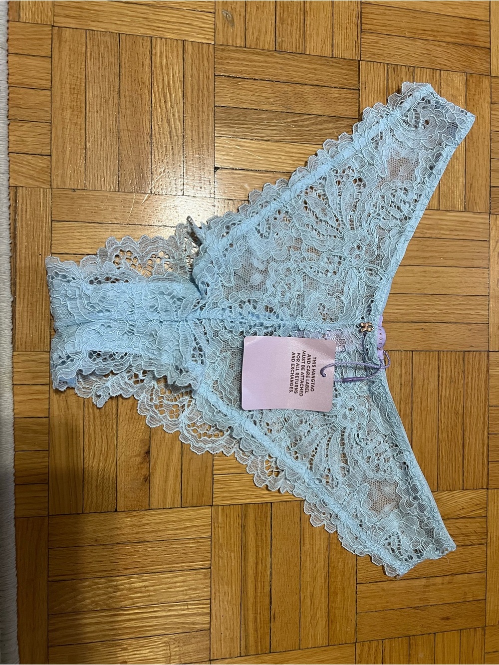 Savage X Fenty Light Blue Lace Cheeky Panty